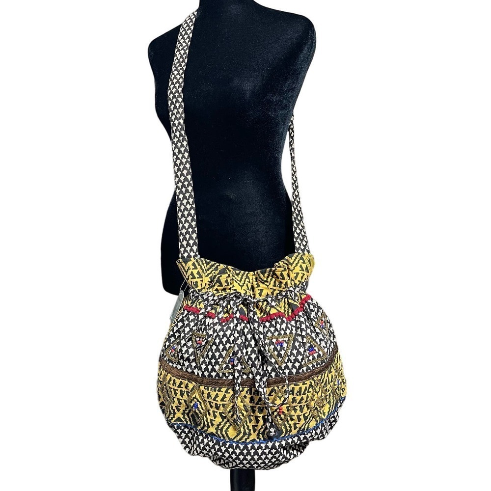 World Market Safari Crossbody Boho Beaded Bag